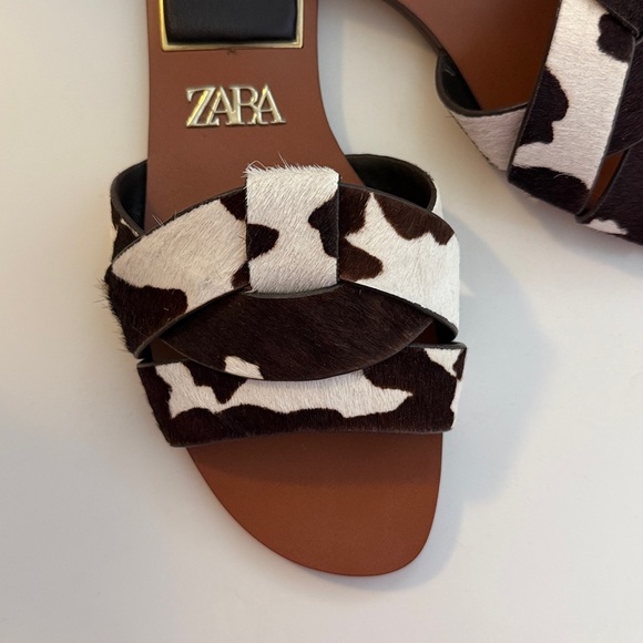 Zara Cow Print Sandals - Picture 2 of 4
